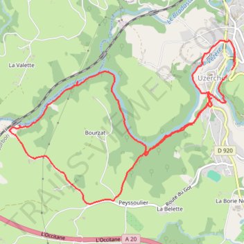 Itinéraire Uzerche gour noir, distance, dénivelé, altitude, carte, profil, trace GPS