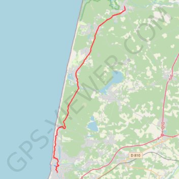 Itinéraire Léon / Capbreton, distance, dénivelé, altitude, carte, profil, trace GPS