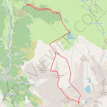 Itinéraire Estiouère, Belle-Sayette et Hourgade depuis le pont de Hournets, distance, dénivelé, altitude, carte, profil, trace GPS