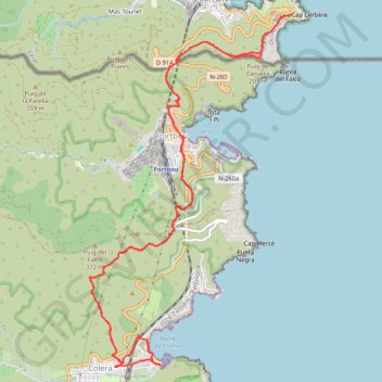 Itinéraire 66-623, distance, dénivelé, altitude, carte, profil, trace GPS