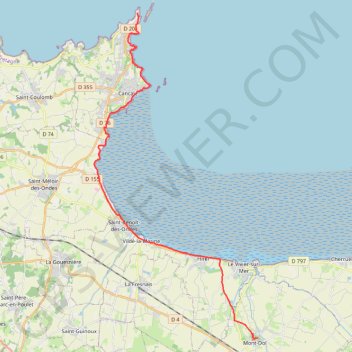 Itinéraire Pointe du Grouin-Mont Dol-17693193, distance, dénivelé, altitude, carte, profil, trace GPS