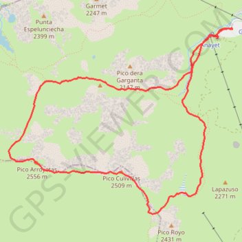 Itinéraire Pics Arroyeras et Culivillas depuis Formigal, distance, dénivelé, altitude, carte, profil, trace GPS