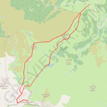 Itinéraire Liset de Hount Blanque et la Montagnette depuis le Peyras, distance, dénivelé, altitude, carte, profil, trace GPS