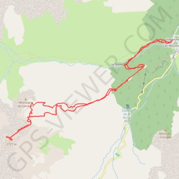 Itinéraire Sambuis-montrond, distance, dénivelé, altitude, carte, profil, trace GPS