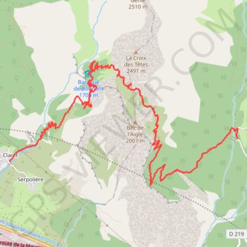 Itinéraire Refuge de Bonnant, distance, dénivelé, altitude, carte, profil, trace GPS