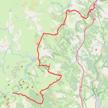 Itinéraire Tour de l'Aubrac et Margeride - De Aumont-Aubrac au Refuge des Rajas, distance, dénivelé, altitude, carte, profil, trace GPS