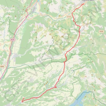 Itinéraire st martin Digne2, distance, dénivelé, altitude, carte, profil, trace GPS