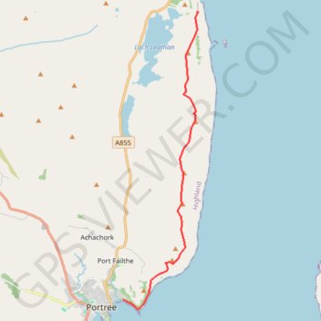 Itinéraire Storr to Portree coast, distance, dénivelé, altitude, carte, profil, trace GPS