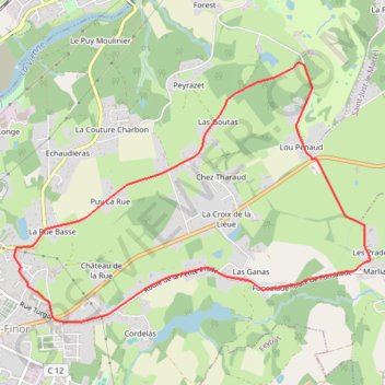 Itinéraire Balade champêtre - Panazol, distance, dénivelé, altitude, carte, profil, trace GPS