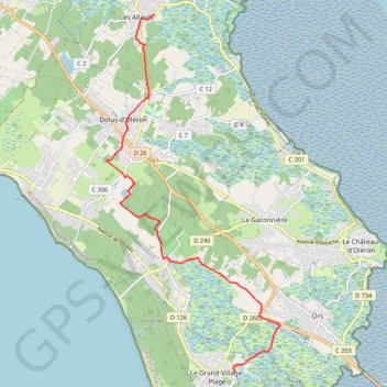 Itinéraire 37B Rue des Anciennes Salines (Le Grand-Village-Plage) - Route des Huîtres (Dolus-d'Oléron), distance, dénivelé, altitude, carte, profil, trace GPS