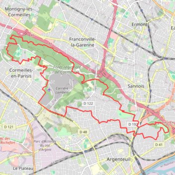 Itinéraire BUTTES DU PARISIS, distance, dénivelé, altitude, carte, profil, trace GPS