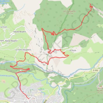 Itinéraire Queyras - Guillestre - Grand Coulet, distance, dénivelé, altitude, carte, profil, trace GPS
