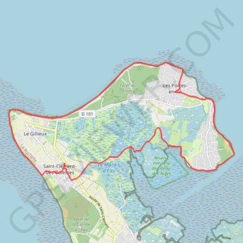 Itinéraire Ile de Ré nord, distance, dénivelé, altitude, carte, profil, trace GPS