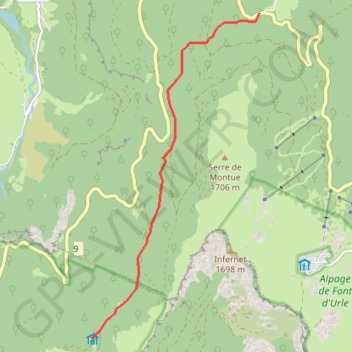 Itinéraire Font d'Urle-Tubanet, distance, dénivelé, altitude, carte, profil, trace GPS