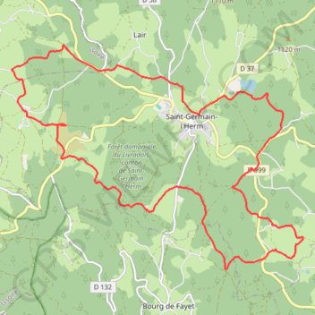 Itinéraire Saint germain l'herm cascade de gomot, distance, dénivelé, altitude, carte, profil, trace GPS