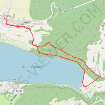 Itinéraire Lac de Chalain - Jura - Août, distance, dénivelé, altitude, carte, profil, trace GPS