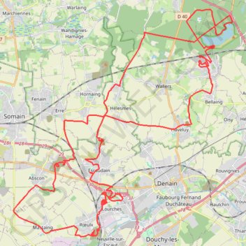 Itinéraire À Escaudain, distance, dénivelé, altitude, carte, profil, trace GPS