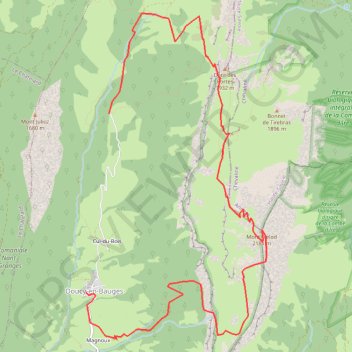 Itinéraire Le Trélod -traversée sud nord - Bauges, distance, dénivelé, altitude, carte, profil, trace GPS