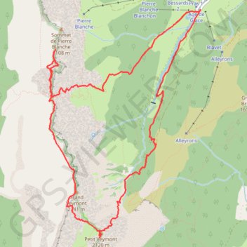 Itinéraire Petit Veymont NE en boucle par le Grand Veymont (Vercors), distance, dénivelé, altitude, carte, profil, trace GPS