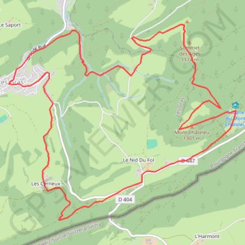Itinéraire Le Mont Châteleu - Doubs, distance, dénivelé, altitude, carte, profil, trace GPS