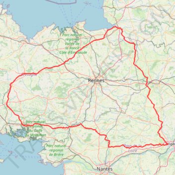 Itinéraire BRM 600 RCA 2026 V2-23564967, distance, dénivelé, altitude, carte, profil, trace GPS
