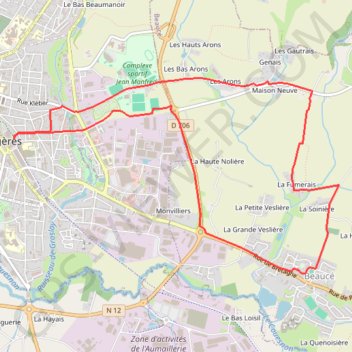 Itinéraire Fougères, distance, dénivelé, altitude, carte, profil, trace GPS