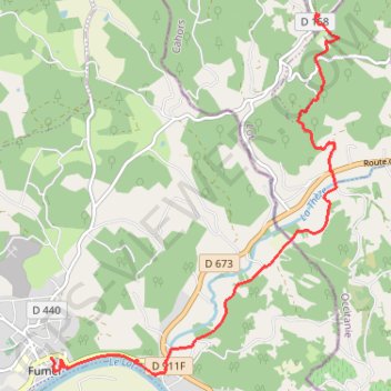 Itinéraire Du château de Fumel au château de Bonaguil - Pays de la vallée du Lot, distance, dénivelé, altitude, carte, profil, trace GPS