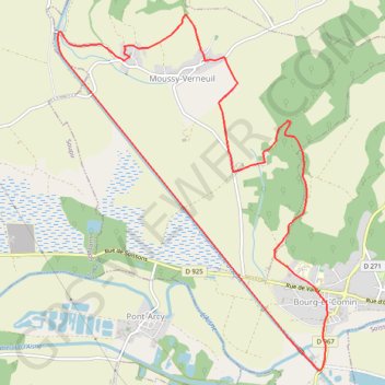 Itinéraire Pont canal de l'Oise, distance, dénivelé, altitude, carte, profil, trace GPS