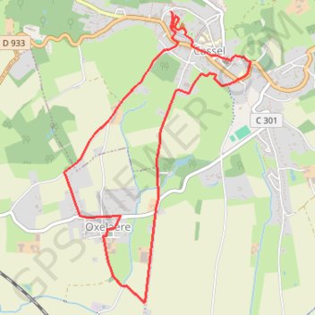 Itinéraire Circuit d'Oxelaëre - Cassel, distance, dénivelé, altitude, carte, profil, trace GPS