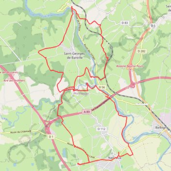 Itinéraire Nervieux Saint Georges De Baroilles Pinay, distance, dénivelé, altitude, carte, profil, trace GPS