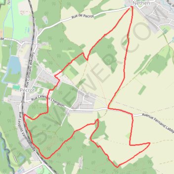 Itinéraire Nethen, distance, dénivelé, altitude, carte, profil, trace GPS