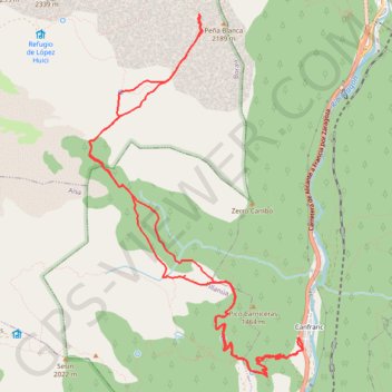 Itinéraire Gruta Helada de Lecherines (Mariano), distance, dénivelé, altitude, carte, profil, trace GPS