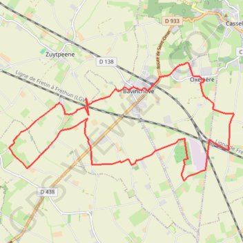 Itinéraire Circuit du Val de Cassel - Bavinchove, distance, dénivelé, altitude, carte, profil, trace GPS