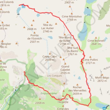 Itinéraire Lac de la Fous - Pont du Countet, distance, dénivelé, altitude, carte, profil, trace GPS