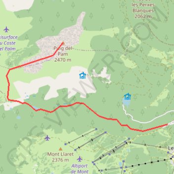 Itinéraire Puig del Pam depuis les Angles, distance, dénivelé, altitude, carte, profil, trace GPS