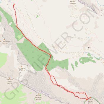 Itinéraire Tete du longet, distance, dénivelé, altitude, carte, profil, trace GPS