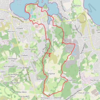 Itinéraire Traouïeros et Tourony, distance, dénivelé, altitude, carte, profil, trace GPS