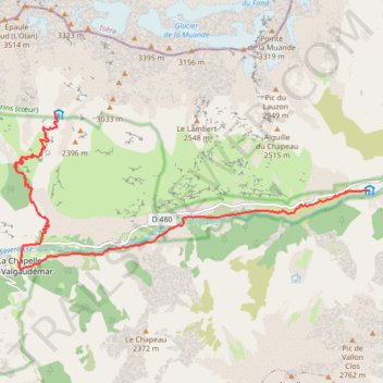 Itinéraire [Itinéraire] Du refuge de l'Olan au refuge du Clot Xavier Blanc, distance, dénivelé, altitude, carte, profil, trace GPS