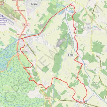 Itinéraire Parcours cyclable 5 : Entre la Vallée de l'Arnoult et le Canal Charente-Seudre - 25 km, distance, dénivelé, altitude, carte, profil, trace GPS