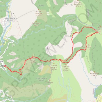 Itinéraire Cime de Roccassièra, distance, dénivelé, altitude, carte, profil, trace GPS