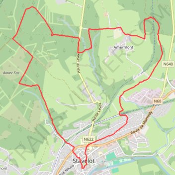 Itinéraire Extra-Trail Stavelot-9km-vert, distance, dénivelé, altitude, carte, profil, trace GPS