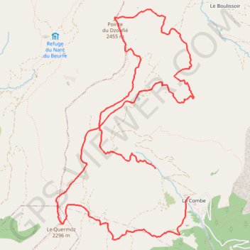 Itinéraire Dzonfié - Quermoz, distance, dénivelé, altitude, carte, profil, trace GPS
