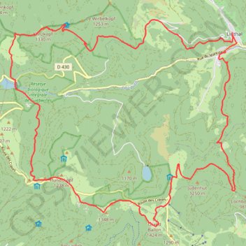 Itinéraire Au dessus de la Lauch, distance, dénivelé, altitude, carte, profil, trace GPS
