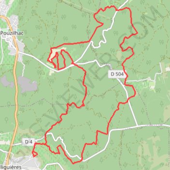 Itinéraire Boucle depuis Valliguières, distance, dénivelé, altitude, carte, profil, trace GPS
