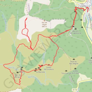 Itinéraire Rando autour de Cabrespine (Aude), distance, dénivelé, altitude, carte, profil, trace GPS