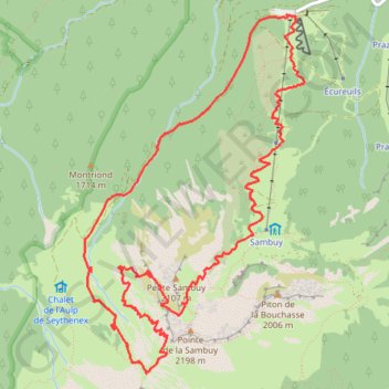 Itinéraire Col de la Sambuy - Linguale - Petite Chaurionde, distance, dénivelé, altitude, carte, profil, trace GPS