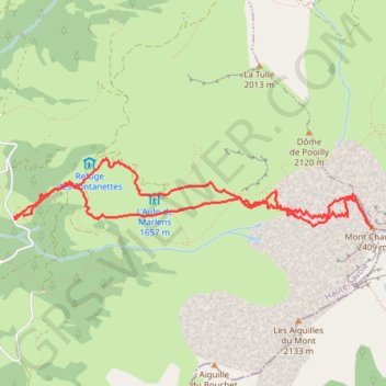 Itinéraire Le Mont Charvin (Aravis), distance, dénivelé, altitude, carte, profil, trace GPS