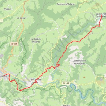 Itinéraire Saint-Chély-d'Aubrac > Espalion, distance, dénivelé, altitude, carte, profil, trace GPS