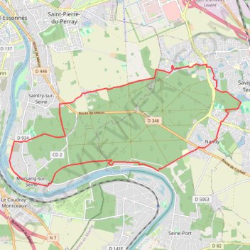 Itinéraire Morsang sur Seine Jonquilles v1, distance, dénivelé, altitude, carte, profil, trace GPS