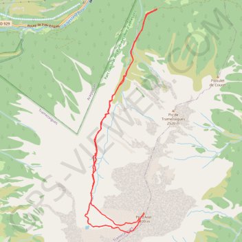 Itinéraire _Pic-d-Aret-2939m, distance, dénivelé, altitude, carte, profil, trace GPS